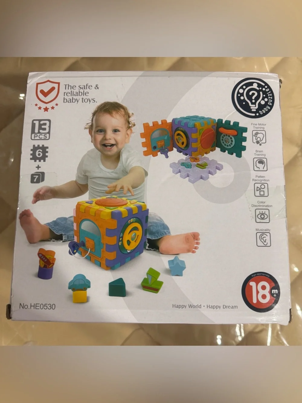 6 in 1 Baby Activity Cube Musical Play Center Shape Sorter Educational Toy Gift
